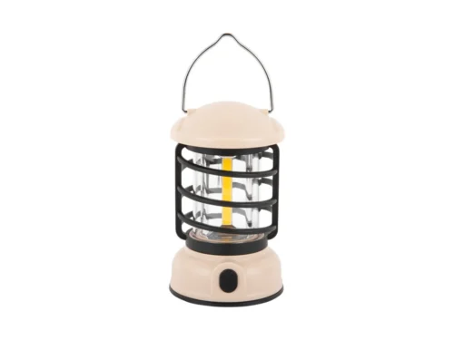 Tafellamp Reirer Wit, compacte camping lantern LED met draagbeugel en speels ontwerp
