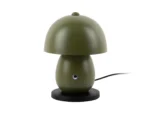 Tafellamp Zausang groen Ø14 cm met moderne paddenstoelvorm en zwarte voet, inclusief snoer en laadstation