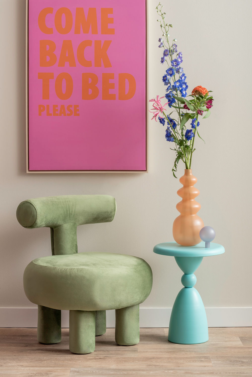 Bijzettafel Sises Turquoise Ø34 cm - Afbeelding 3