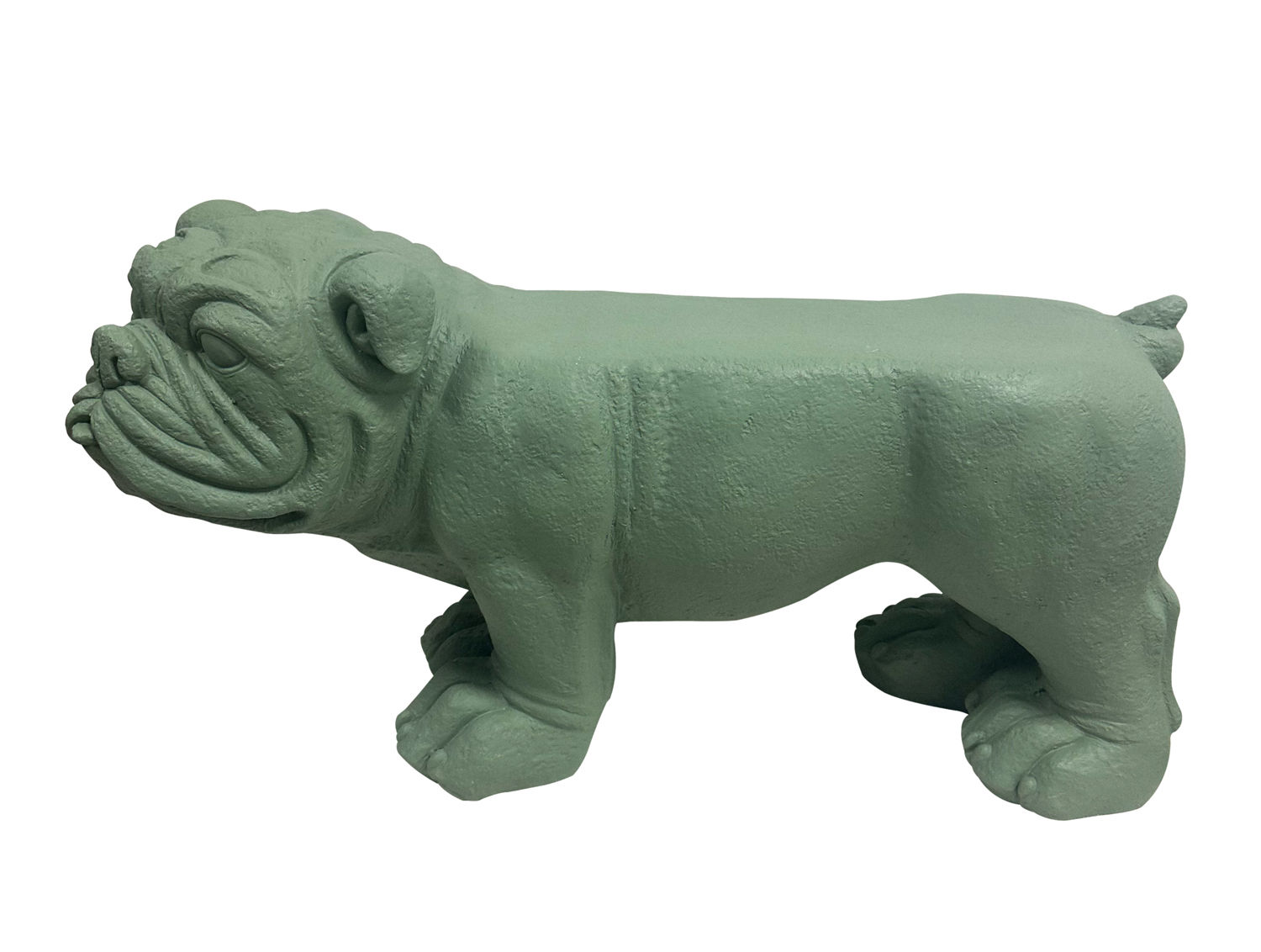Woonaccessoire Jookik bulldog tuinbeeld in groen, speels en decoratief voor buitengebruik