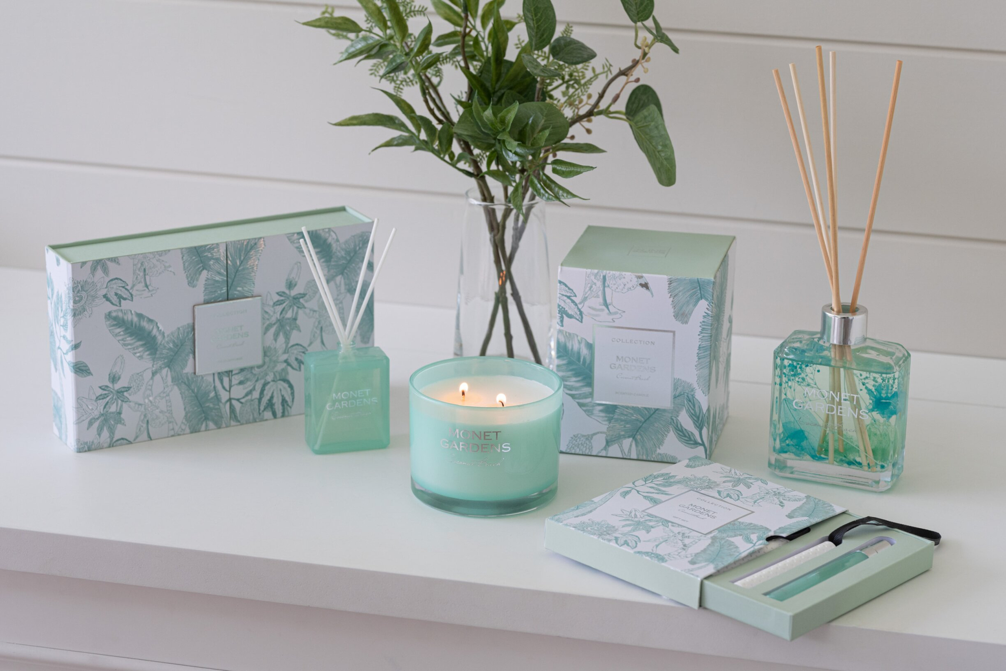 Geurkaars Veenun Glas Blauw - Afbeelding 2