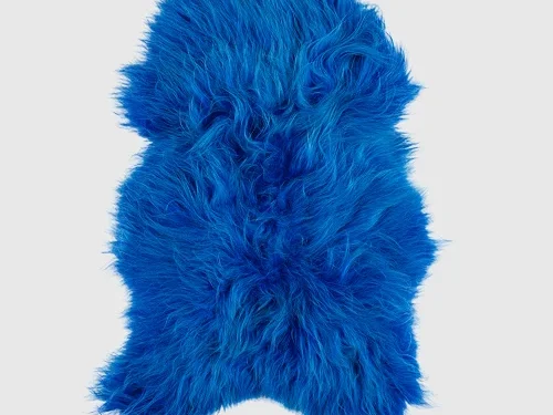 Schapenvacht Faanse Blauw 100x65 cm, volle zachte IJslandse vacht met natuurlijke uitstraling