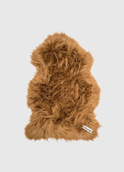 Schapenvacht Loire Camel 100x65 cm van Dyreskinn®, volle Europese vacht in warme camel kleur