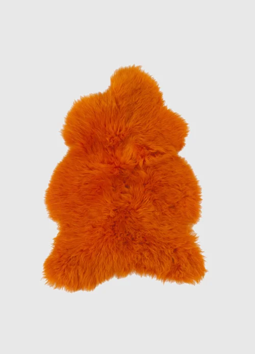 Schapenvacht Laavena Oranje 100x65 cm, zachte IJslandse schapenvacht met volle, natuurlijke wol