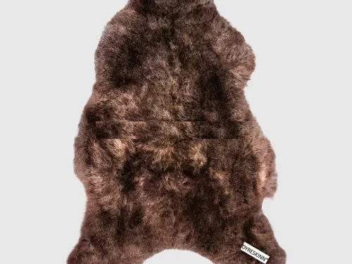Kloomaro schapenvacht 100x65 cm in kastanjebruin, zachte originele IJslandse vacht voor warm interieur