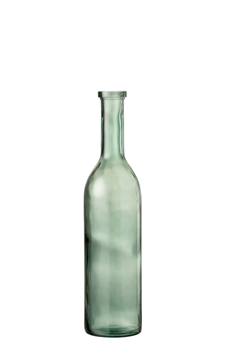 Pruvia groene glazen vaas H75,5 cm met slanke vorm en elegante uitstraling