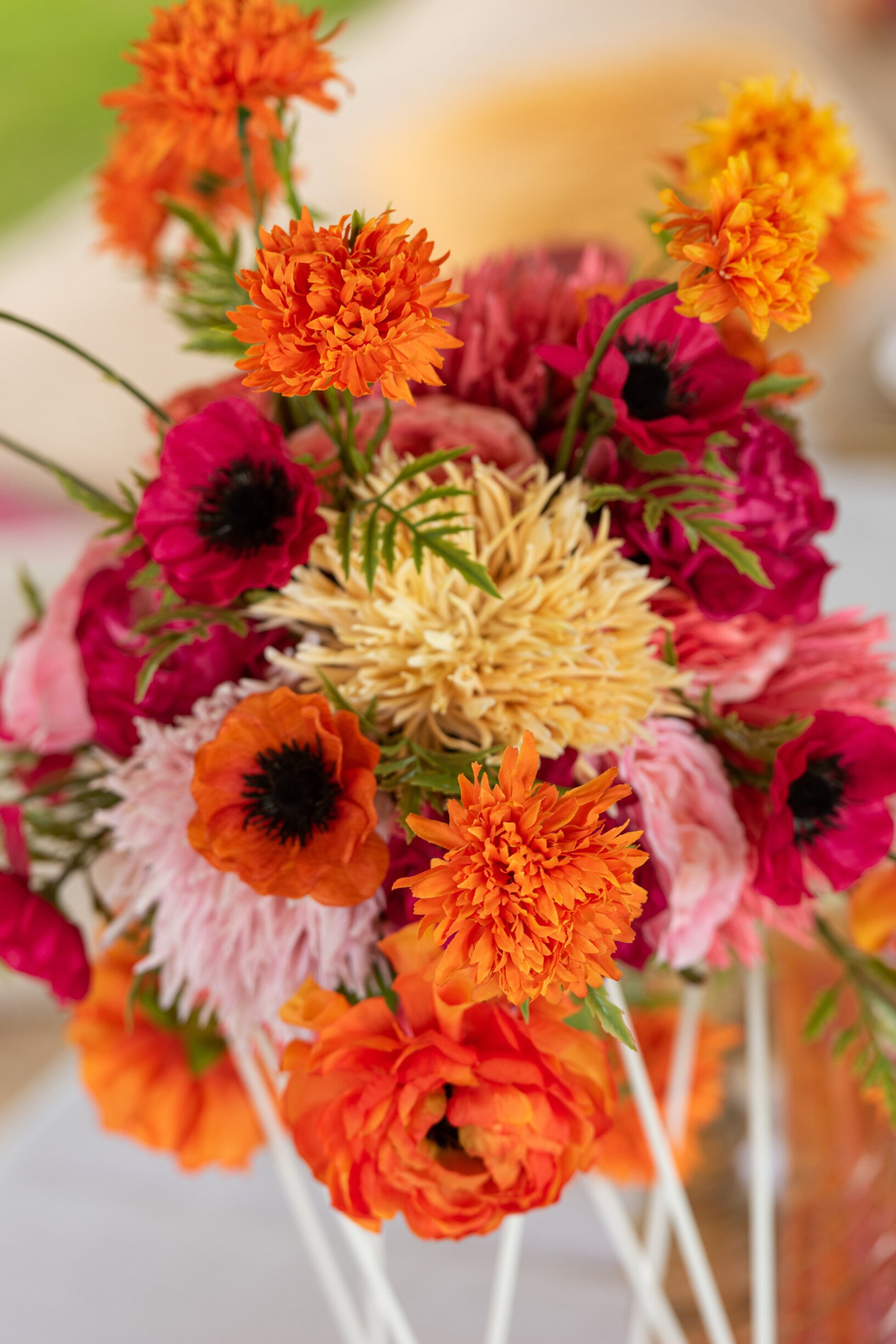 Kunstbloem Prommine Polyester Oranje - Afbeelding 3