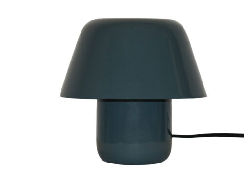 Tafellamp Proote Blauw H19 cm, compacte sfeerlamp met glanzende afwerking en snoer
