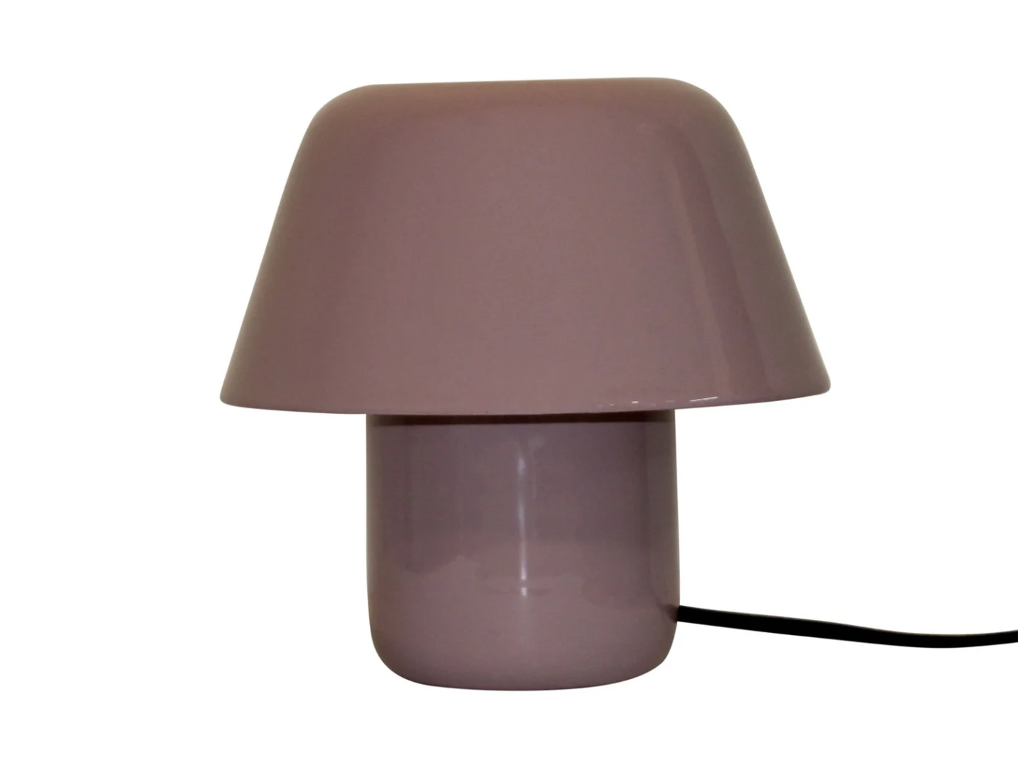 Leitmotiv Momal tafellamp H19 cm, compacte enamel lamp in taupe met stoere uitstraling en snoer