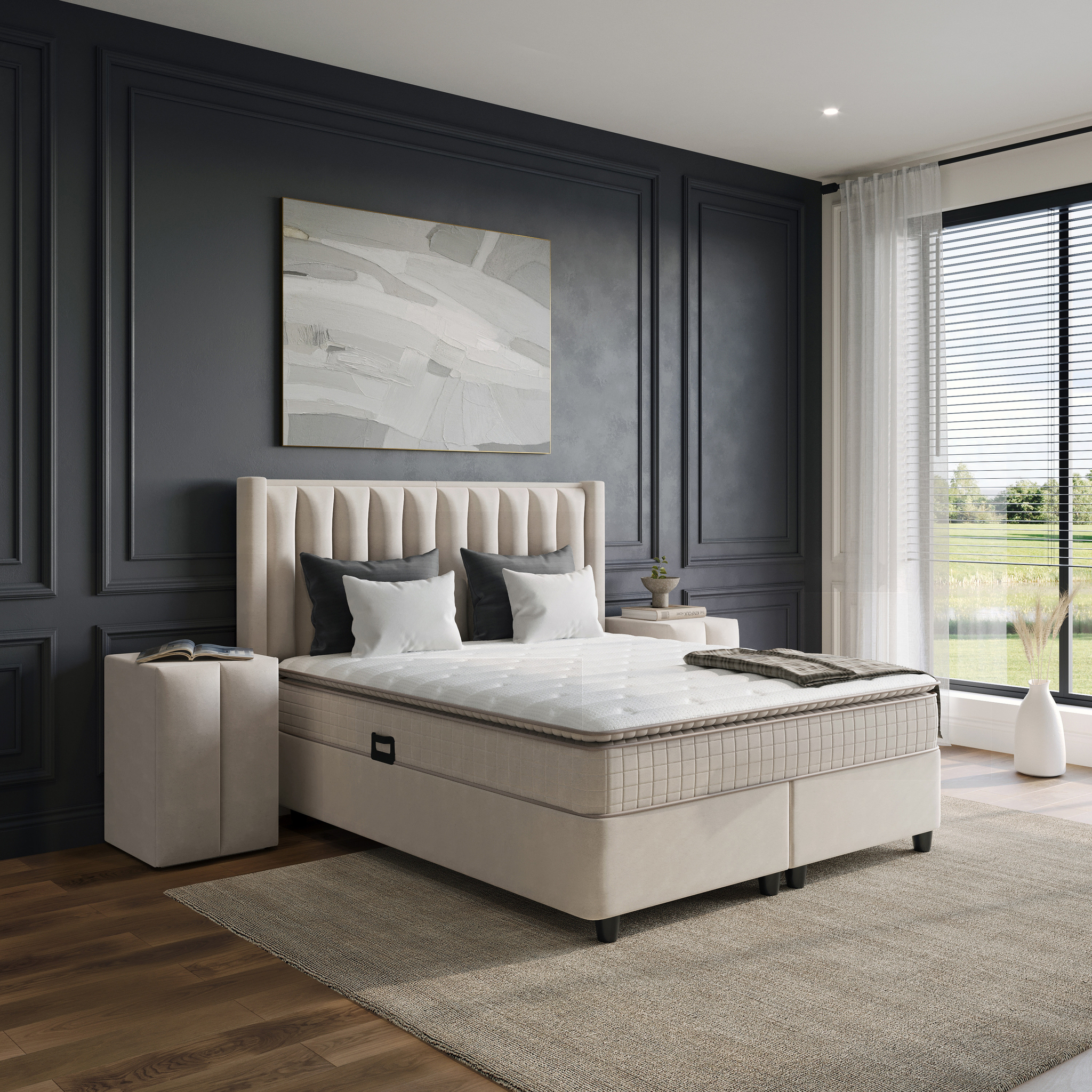 Boxspring Gulona Beige 140x200 - Afbeelding 2