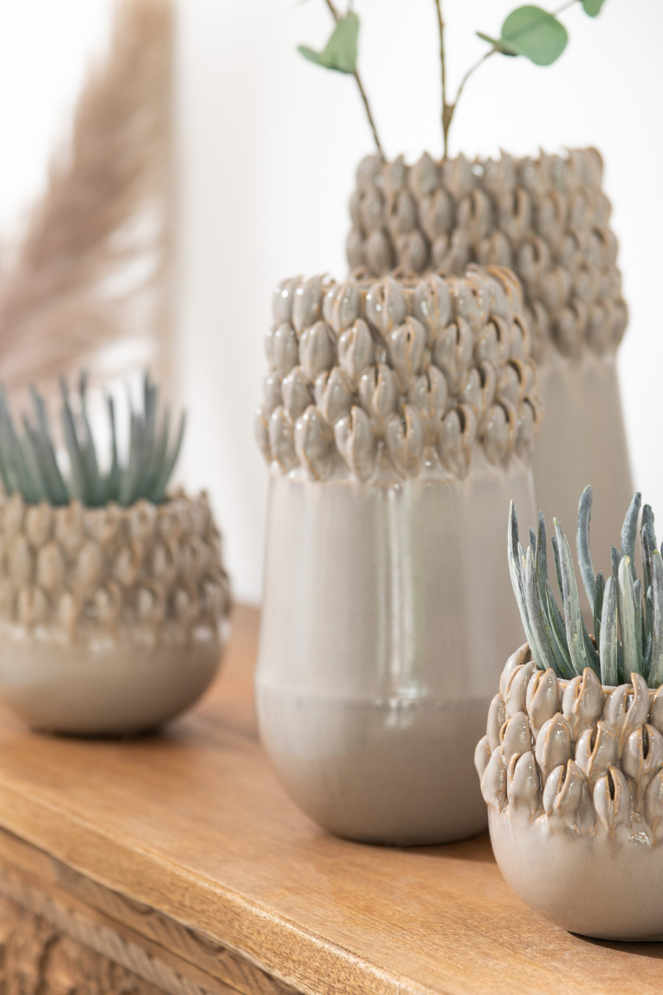 Bloempot Holwerd Klei Grijs H14,5 cm - Afbeelding 2