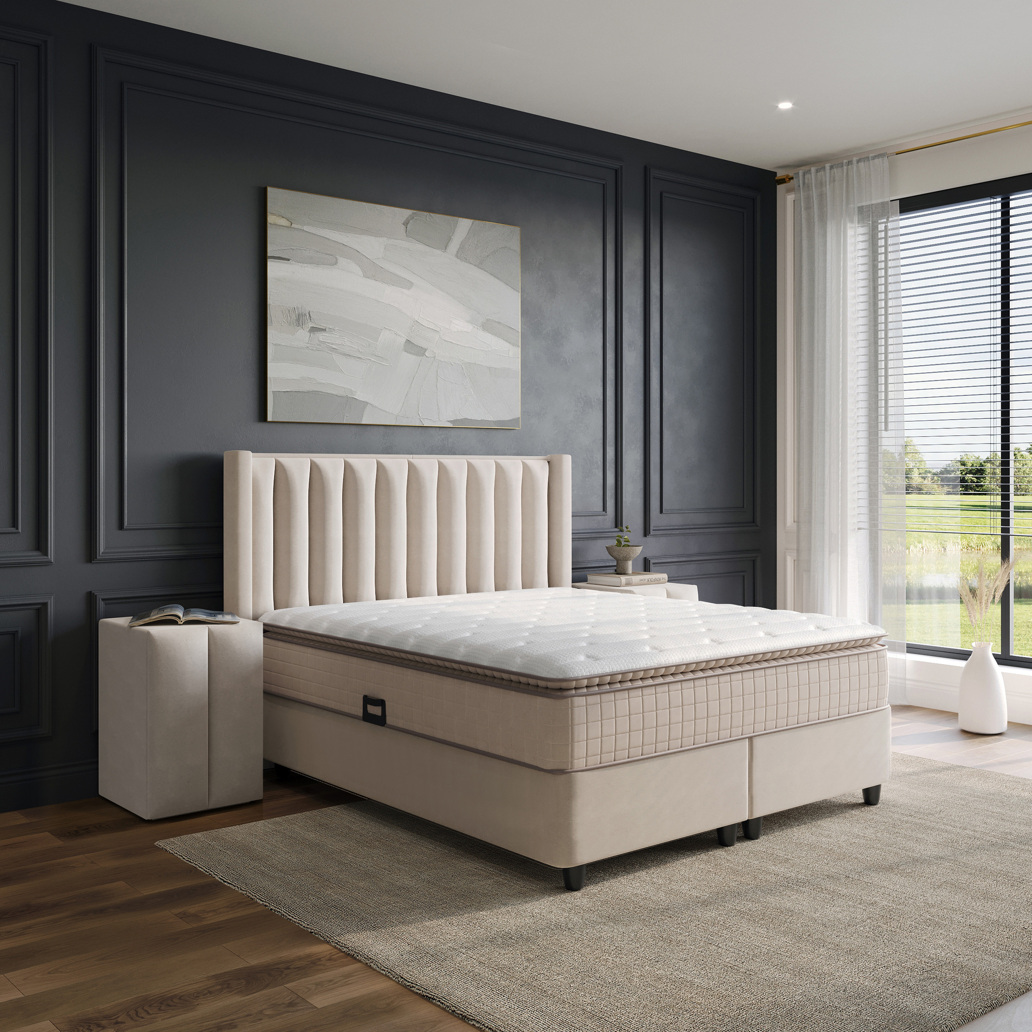 Boxspring Pultes Beige 180x220 - Afbeelding 3