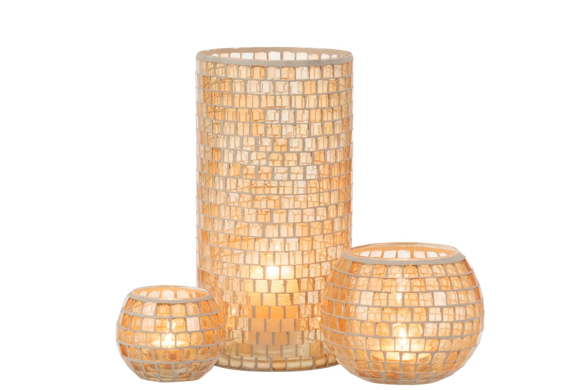 Mozaïekvaas Treekond Glas Oranje H29 cm - Afbeelding 2