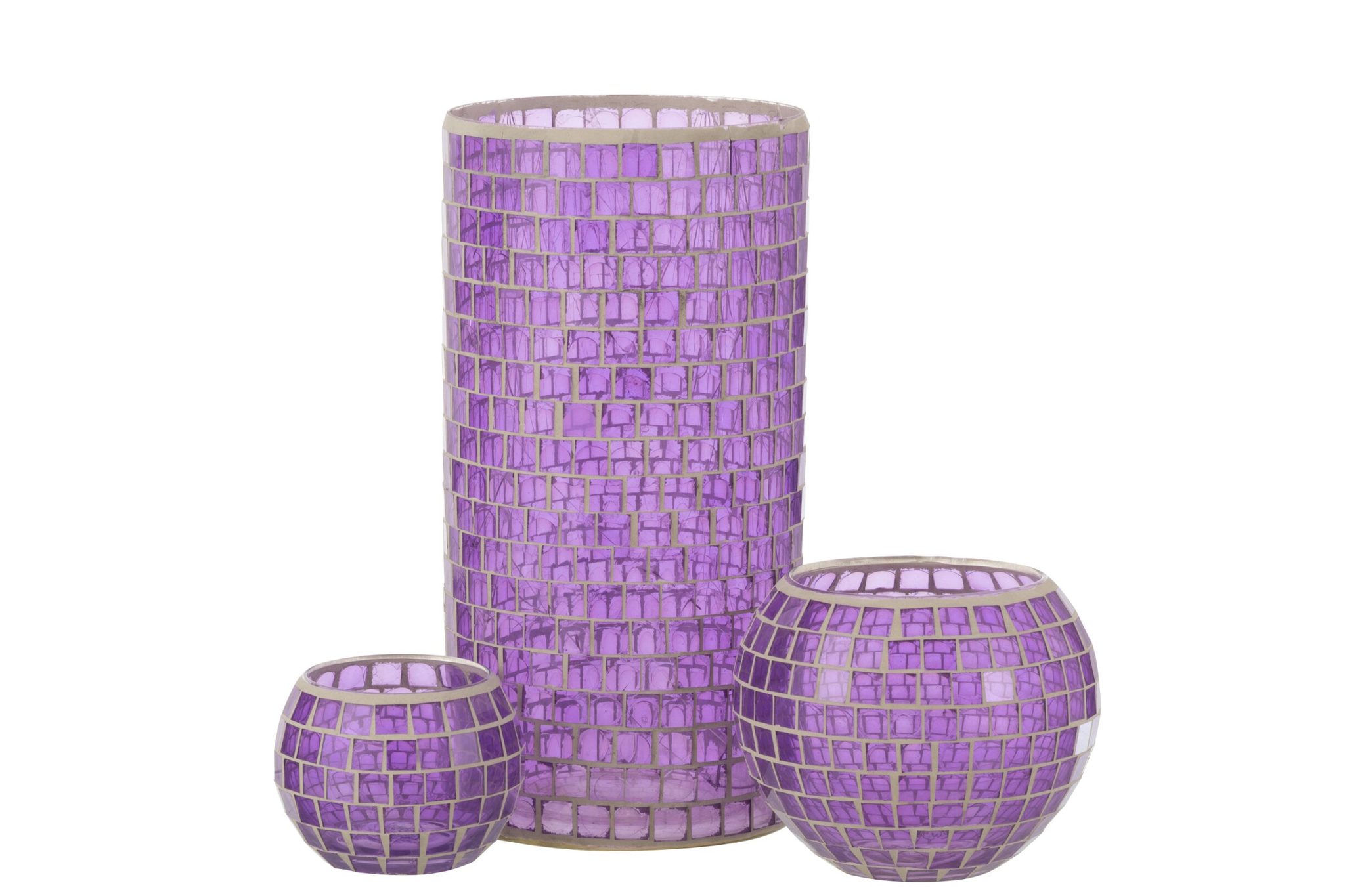 Vaas Brooskang Glas Paars H29 cm - Afbeelding 3