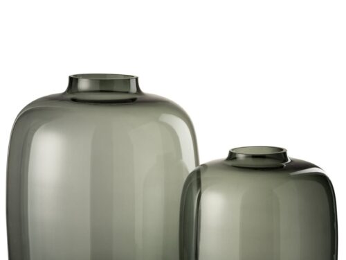 Set van 2 Ceennor glazen vazen grijs, elegant gerookt glas in 45 cm en 30 cm formaat