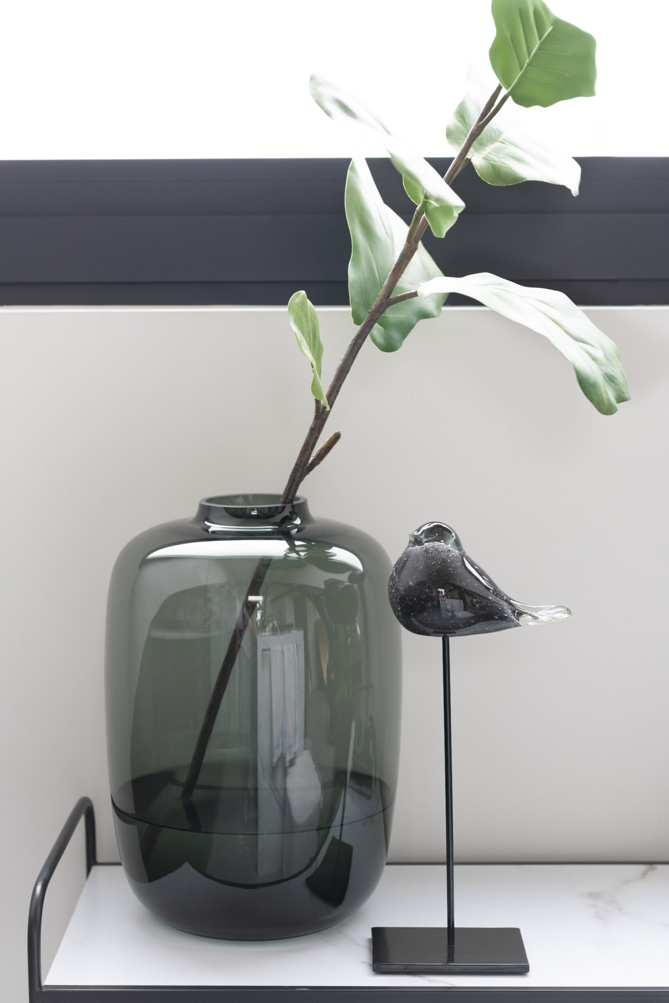 Vaas Ceennor Glas Grijs H45 cm - Afbeelding 2