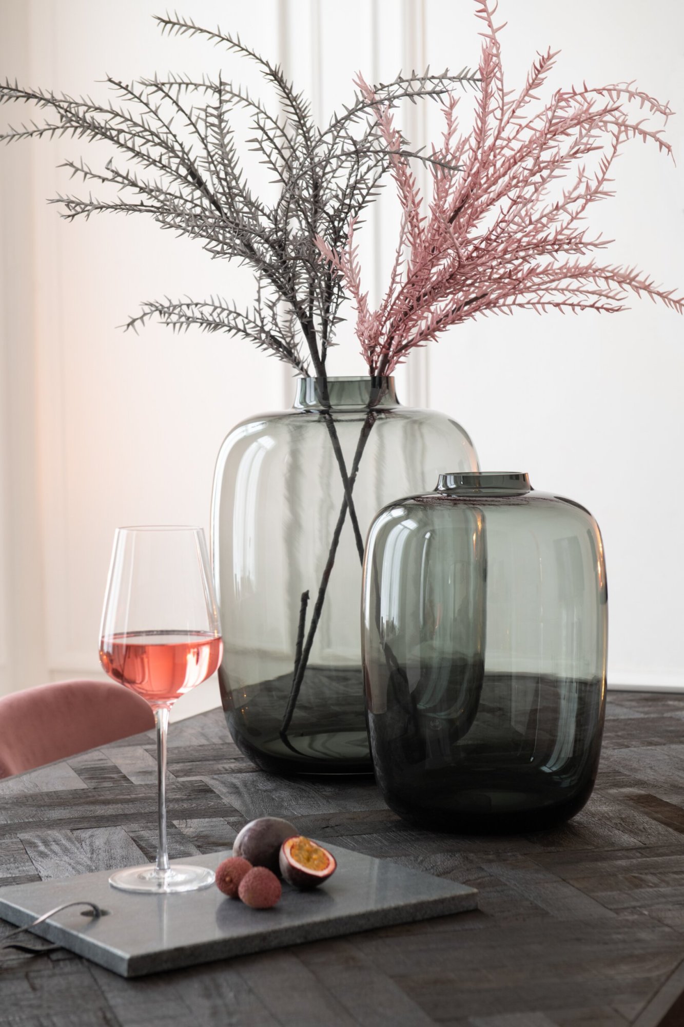 Vaas Ceennor Glas Grijs H45 cm - Afbeelding 3