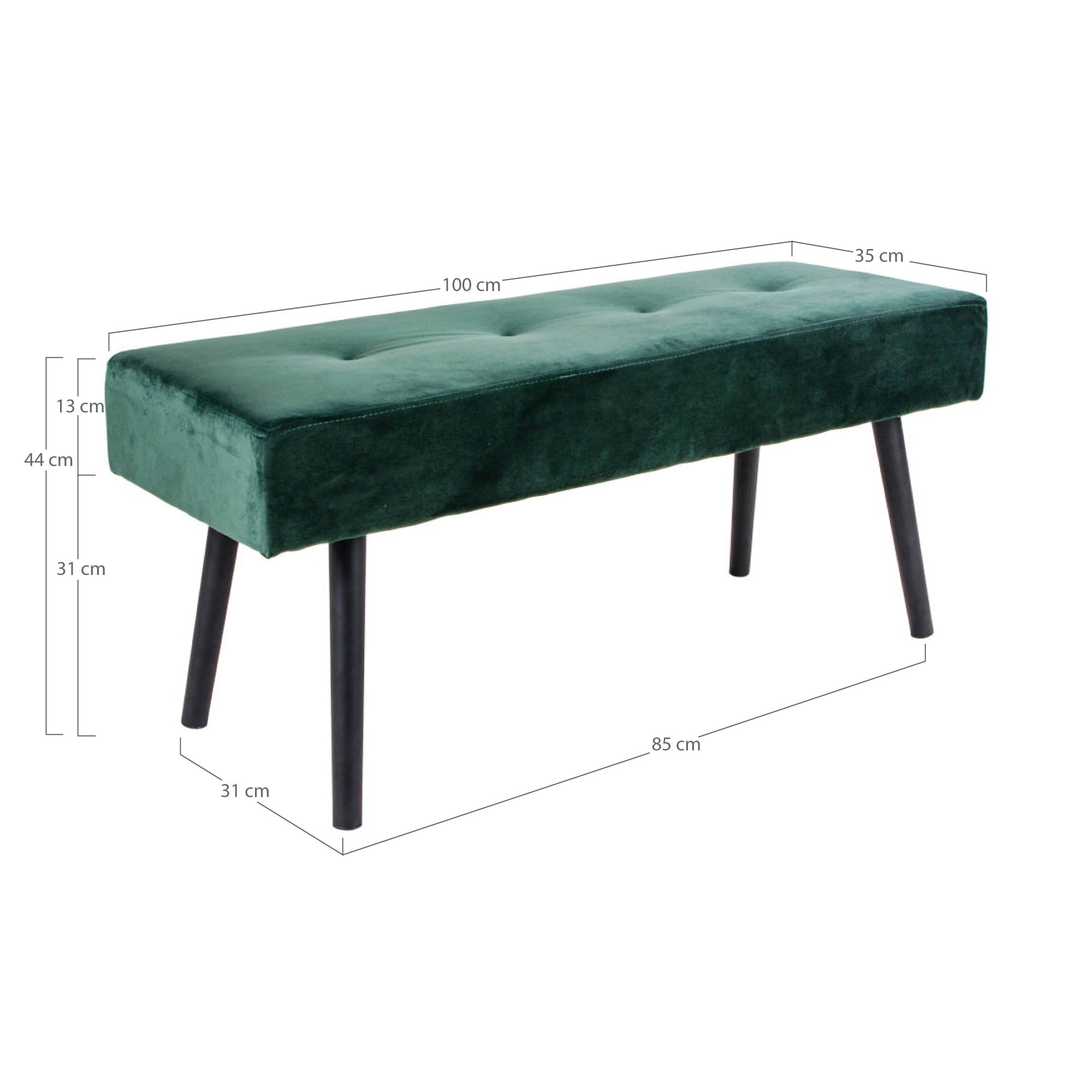 Bank Baukor Velvet Groen - Afbeelding 4