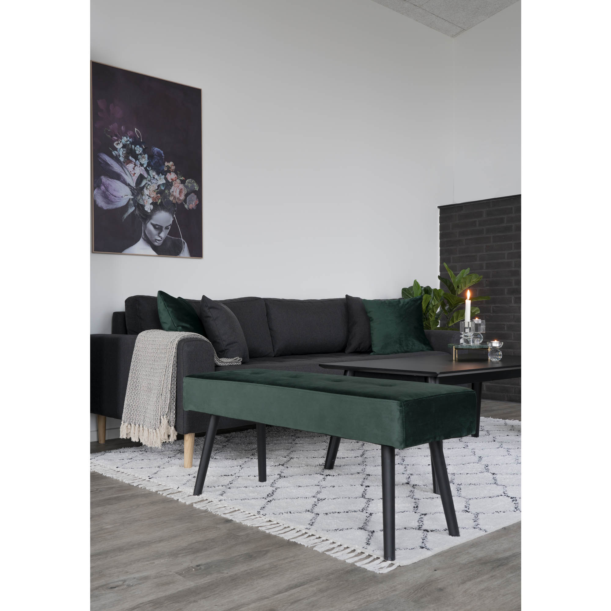 Bank Baukor Velvet Groen - Afbeelding 5