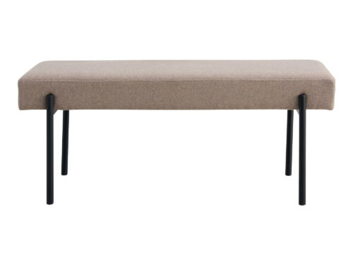 Bank Roorne gestoffeerde bank in steen met strak design en zwart stalen frame