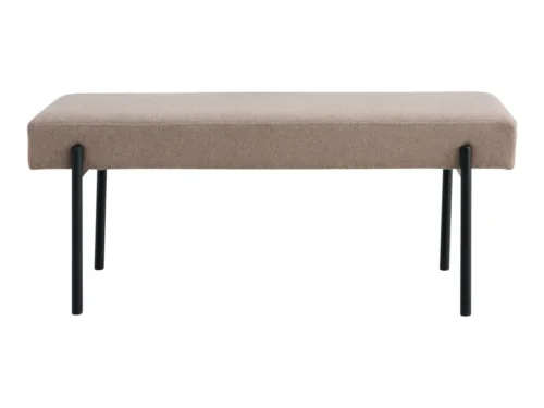 Bank Roorne gestoffeerde bank in steen met strak design en zwart stalen frame