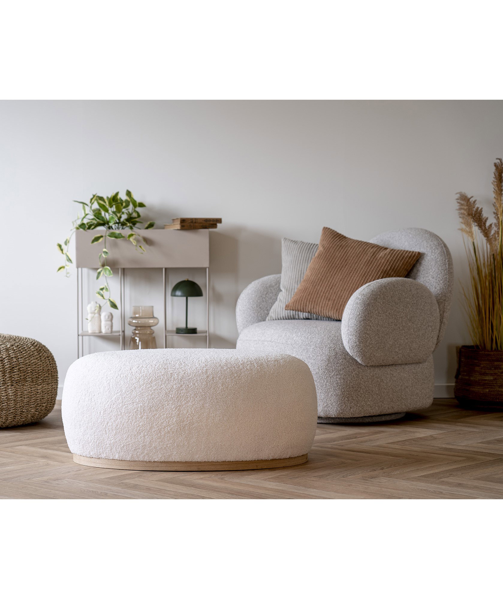 Poef Ziedin Polyester Wit - Afbeelding 5