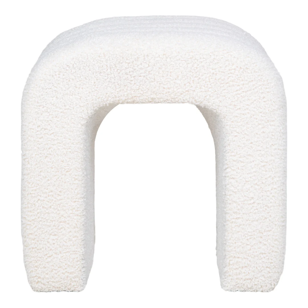 Poef Arno Polyester Wit - Afbeelding 2