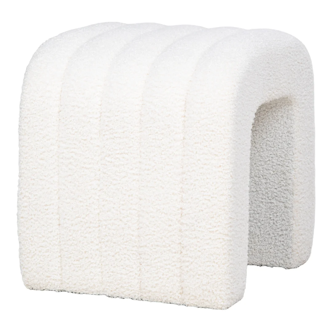 Poef Arno Polyester Wit - Afbeelding 3
