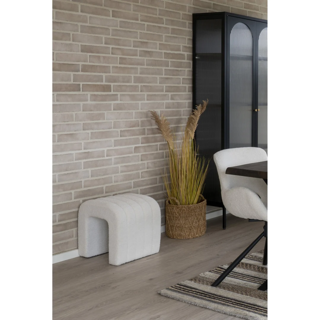 Poef Arno Polyester Wit - Afbeelding 5