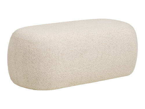 Bank Taakil polyester zand, afgeronde loungevorm met rustige beige bekleding en textuurdetails