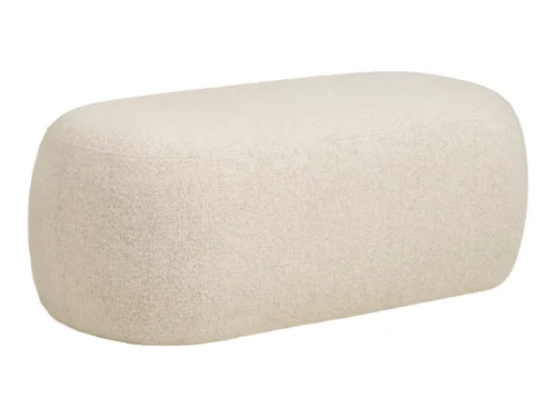 Bank Taakil polyester zand, afgeronde loungevorm met rustige beige bekleding en textuurdetails
