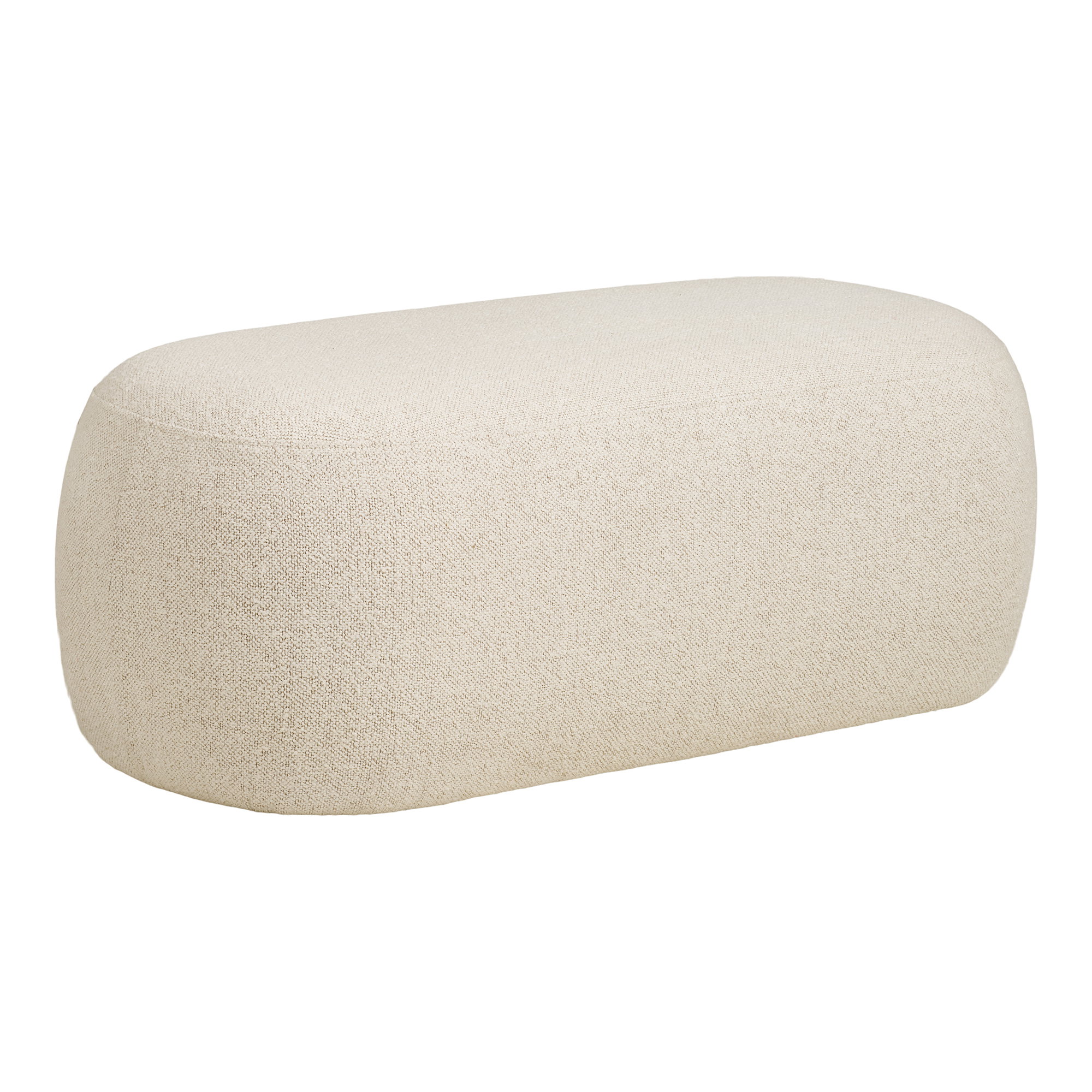 Bank Taakil polyester zand, afgeronde loungevorm met rustige beige bekleding en textuurdetails