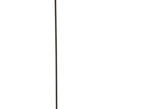 Treelvano vloerlamp zwart met houten voet, hoge slanke vorm en ronde kap met snoerschakelaar