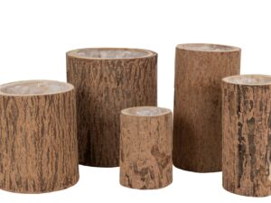 Bloempot Zuntan Hout Naturel H32 cm