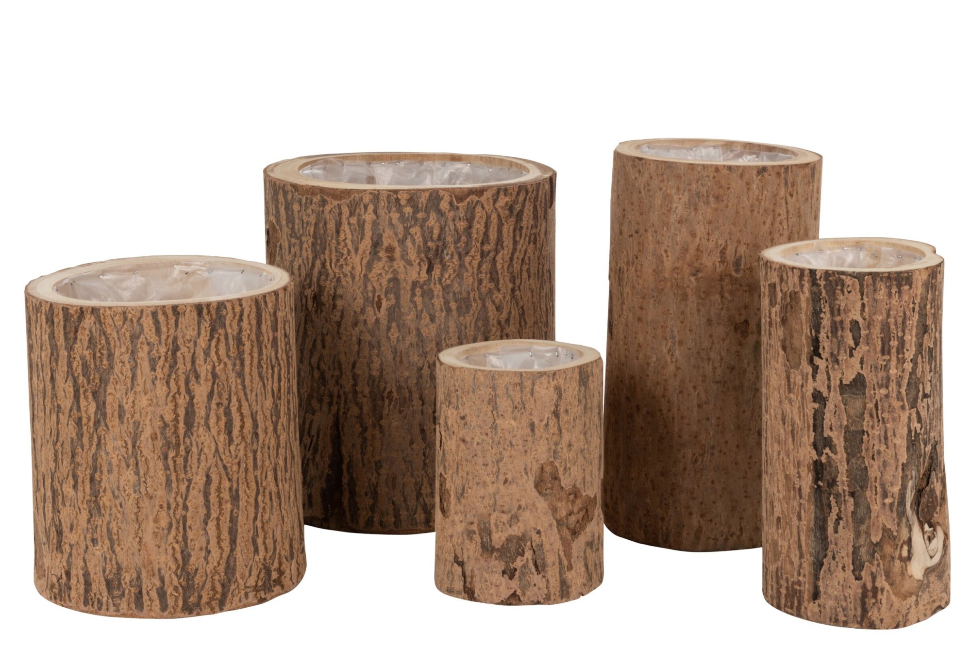 Bloempot Zuntan Hout Naturel H32 cm