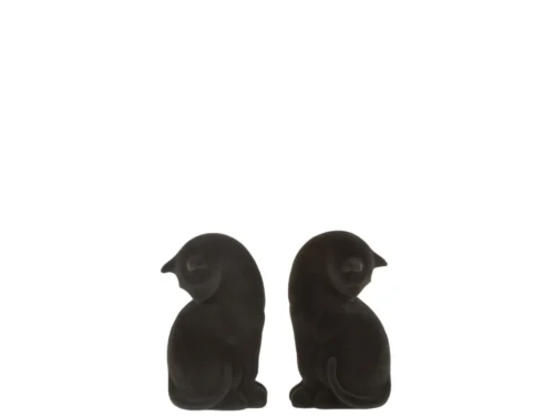 Boekensteun Prooskir zwart, set van 2 decoratieve pinguïnvormige boeksteunen van polyester, stevig en stijlvol