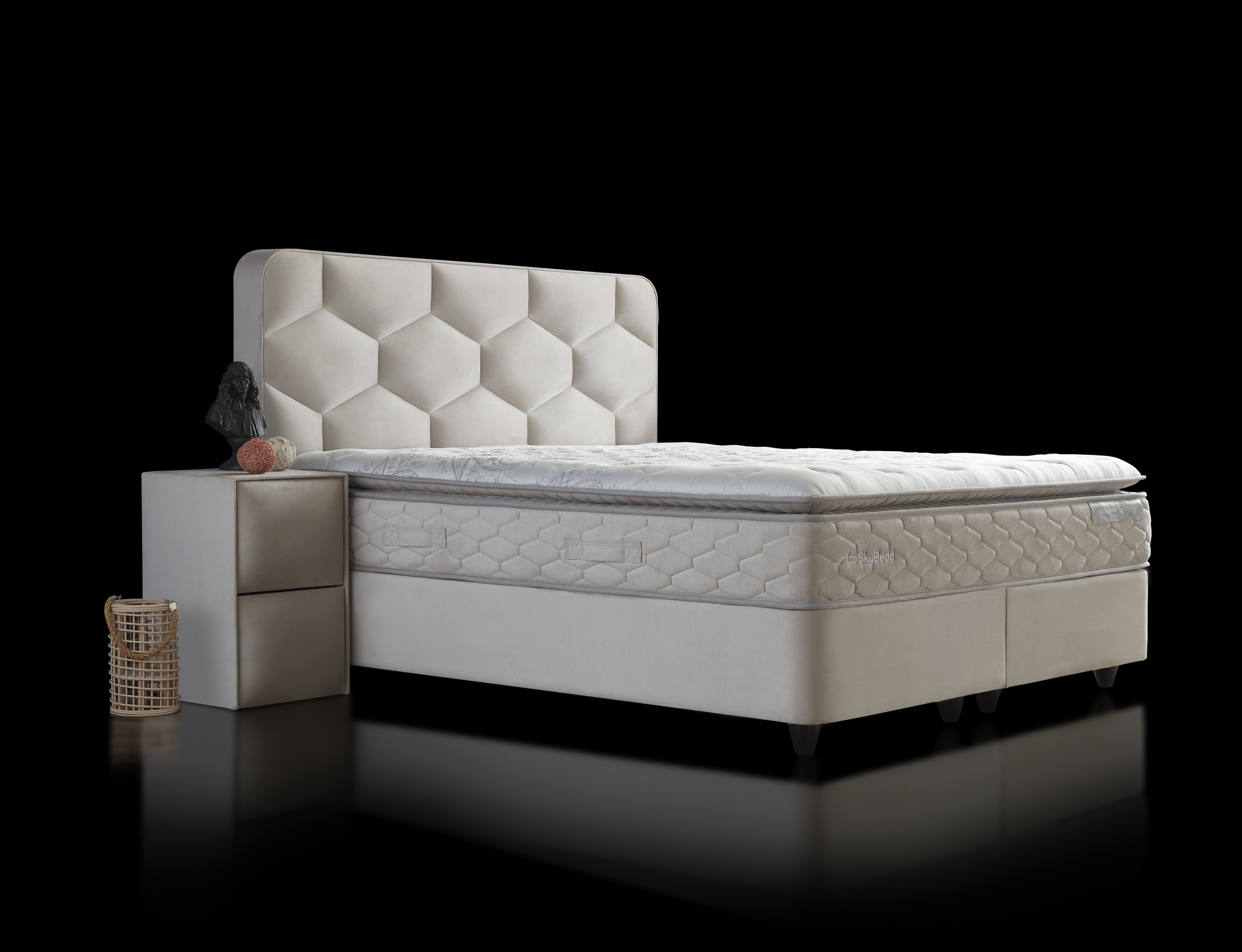 Boxspring Teermand Beige 140x200 - Afbeelding 9