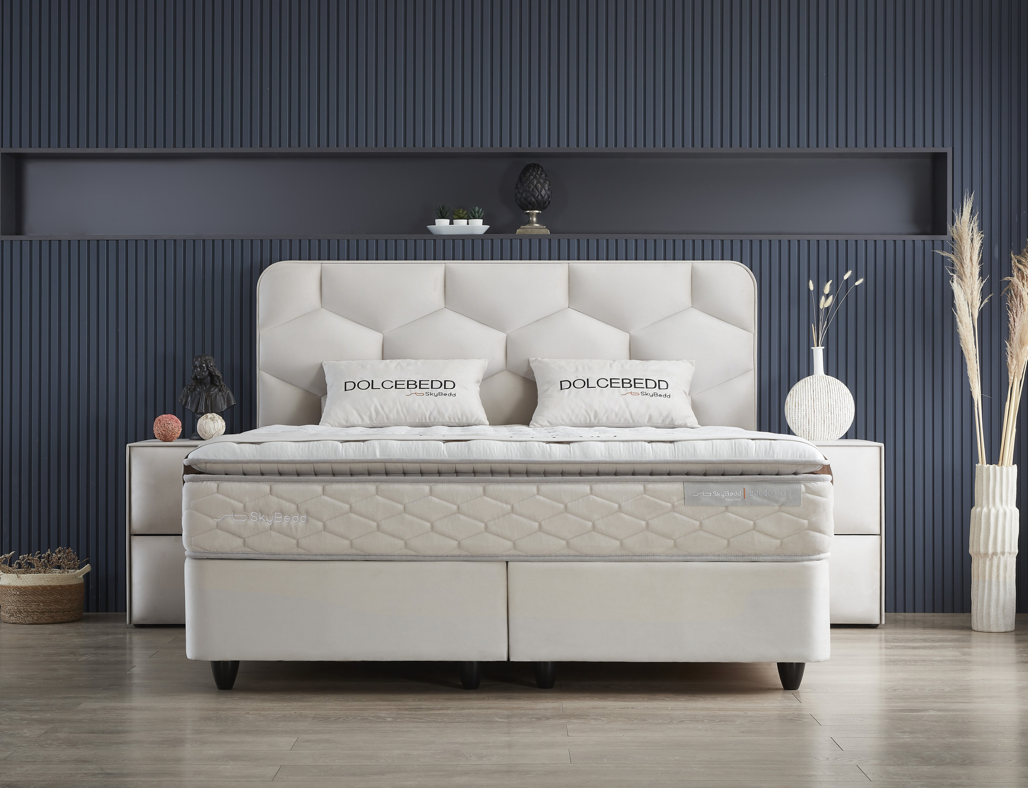 Boxspring Meimaro Beige 160x200 - Afbeelding 2
