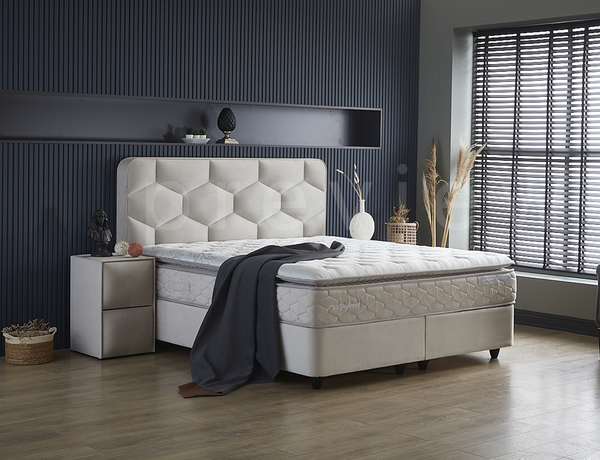 Boxspring Meimaro Beige 160x200 - Afbeelding 3