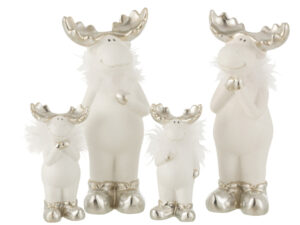 Decoratiefiguur Stauben Klei Zilver H30 cm - Set van 2