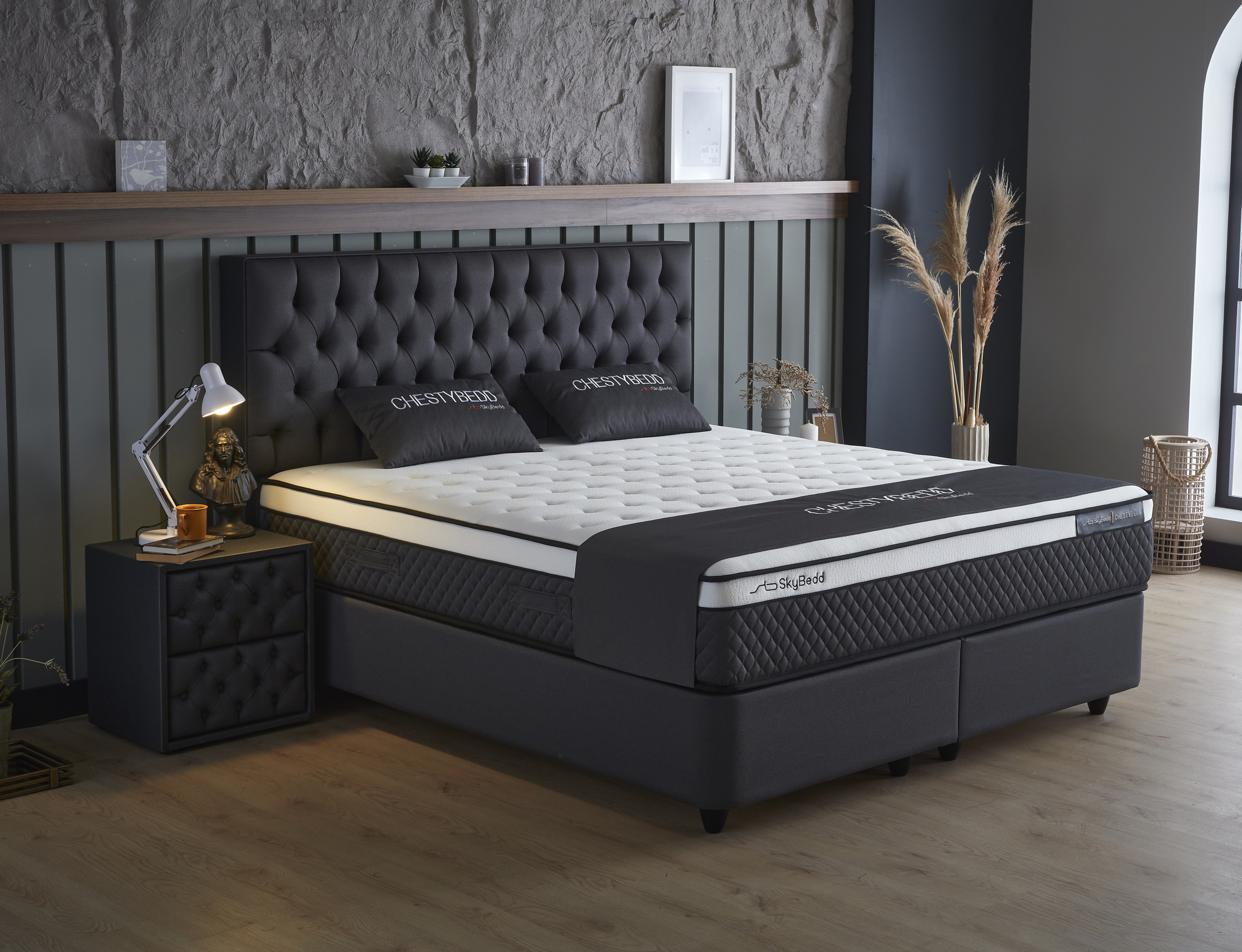 Boxspring Beessor Antraciet 140x200 - Afbeelding 2