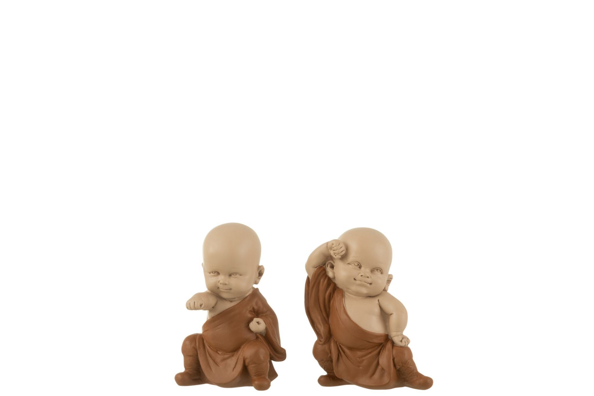 Beeld Zosti Polyresin Bruin H11 cm - Set van 2