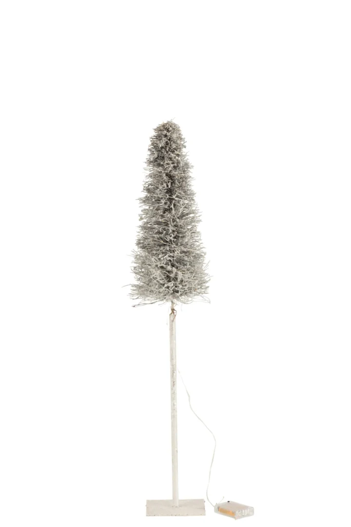 Kunsttak Skoskun Rotan Wit met LED-licht, witte decoratieve boomtak op standaard voor sfeervol interieur