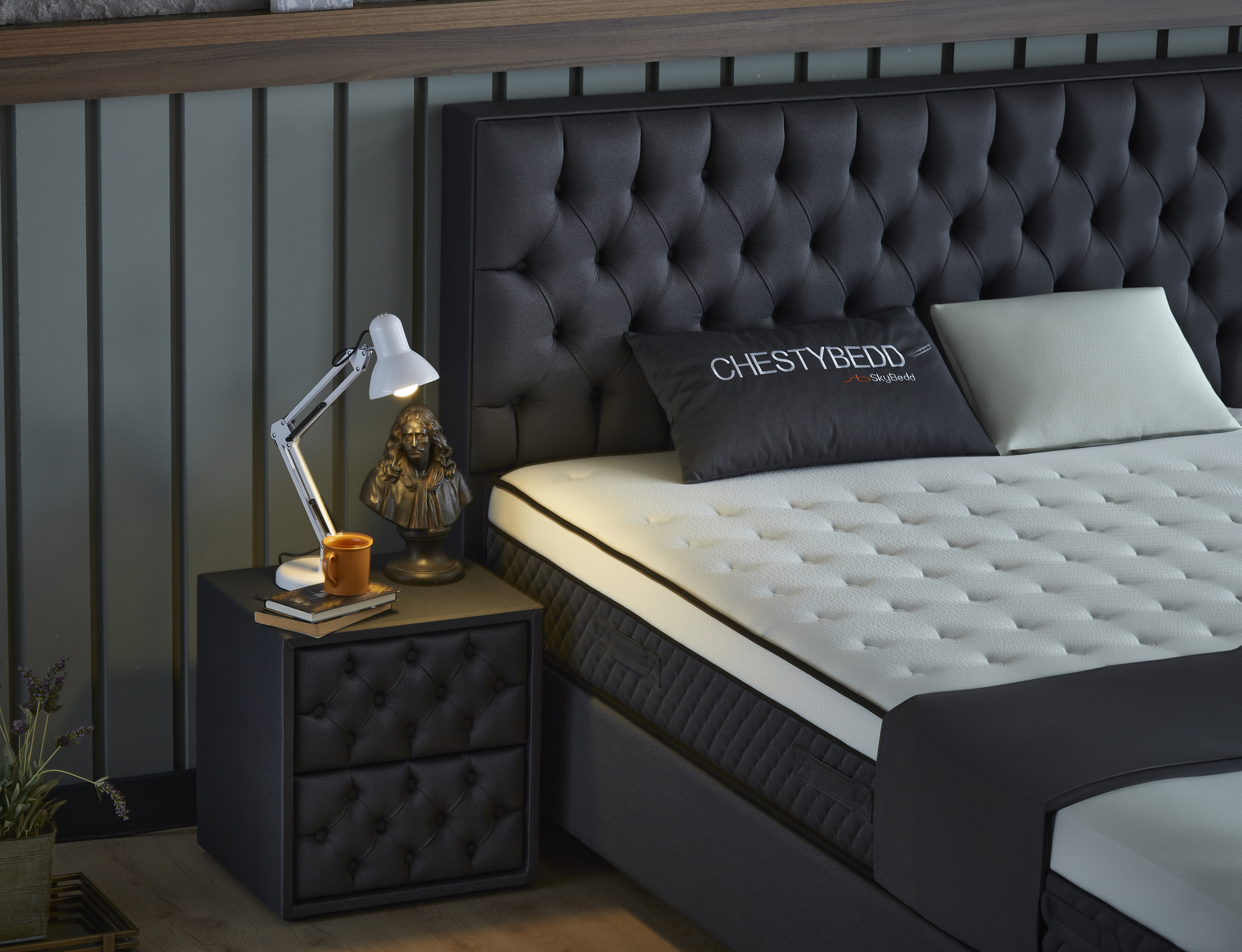 Boxspring Paarmol Antraciet 180x200 - Afbeelding 6