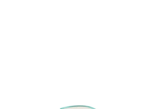 Treentane glazen vaas wit en transparant op stenen voet, compact en natuurlijk design, H10 cm