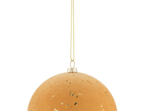 Neesane gele kunststof kerstbal 10 cm met goudkleurig ophanglint en subtiele glanspunten