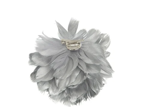Decoratie Brullas Veren zilver, zachte veren kerstbal met metalen clip voor stijlvolle winterdecoratie