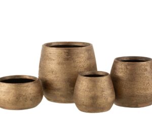 Bloempot Gommas Terracotta Goud H23 cm