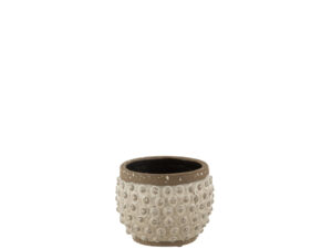 Bloempot Bermia Terracotta Wit H12,5 cm