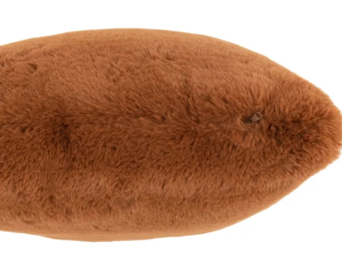 Bruin Keimena sierkussen 45x45 cm, fluffy en vol, met zachte vachtlook voor een warme uitstraling